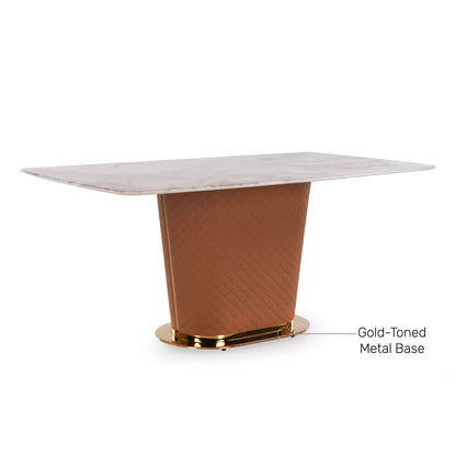 6 Seater Dining Set with Marble Finished Top