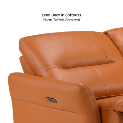 Leather 2 Seater Power Recliner with Charging Ports