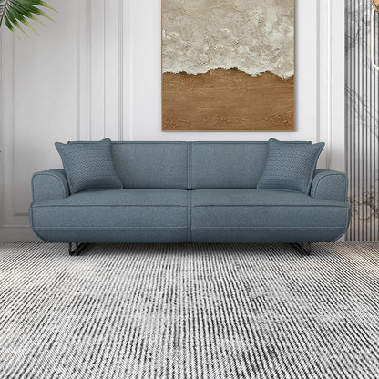 Boucle 3 Seater Sofa with Flip-Down Backrest
