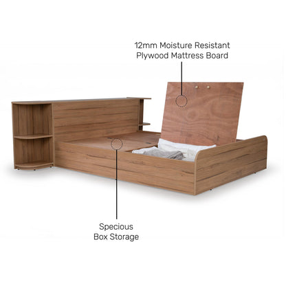 Queen Size Bed with Storage & Headboard Extensions