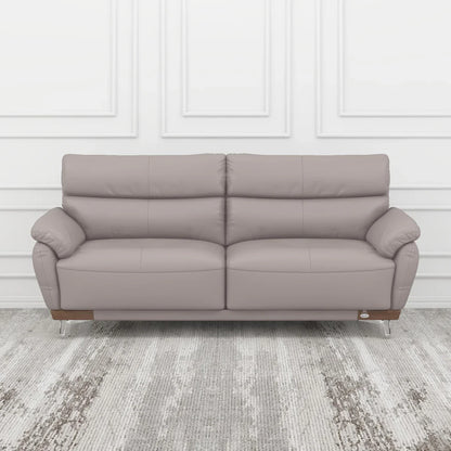 Leather 3 Seater Sofa in Light Grey