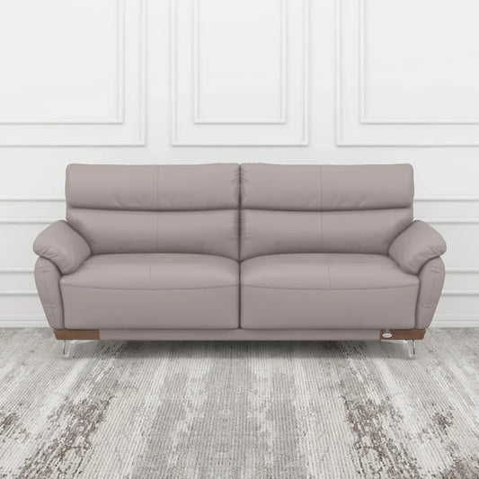 Leather 3 Seater Sofa in Light Grey