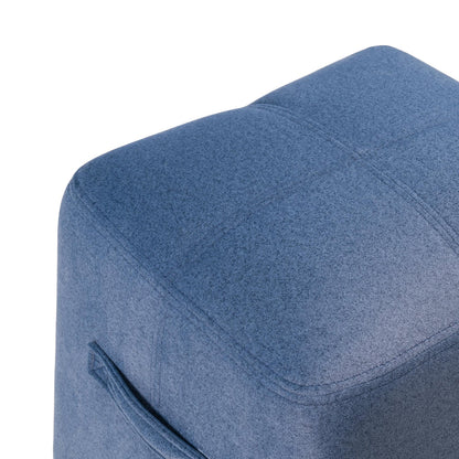 Velvet Ottoman in Dark Blue