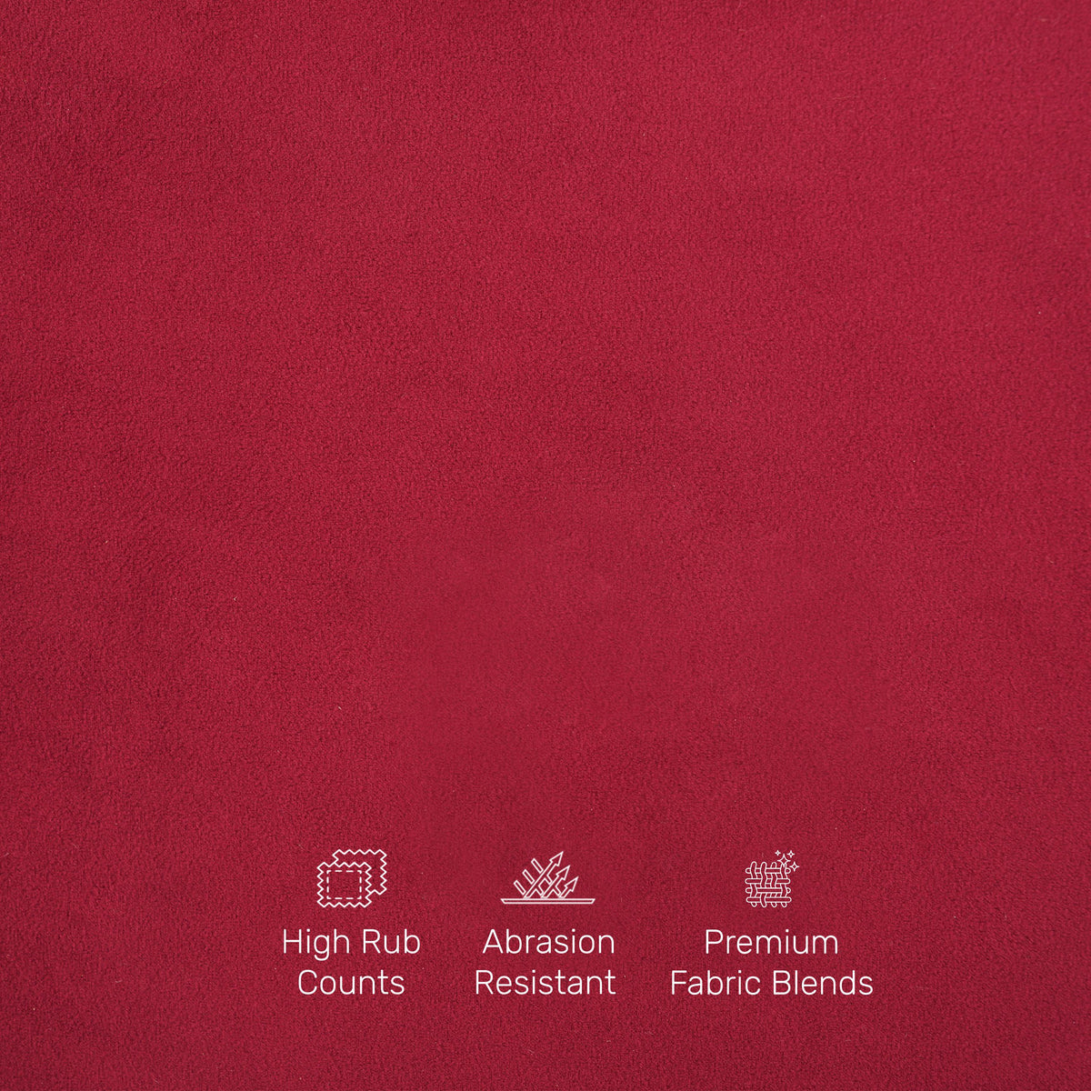 Velvet Pouffe in Ruby Red