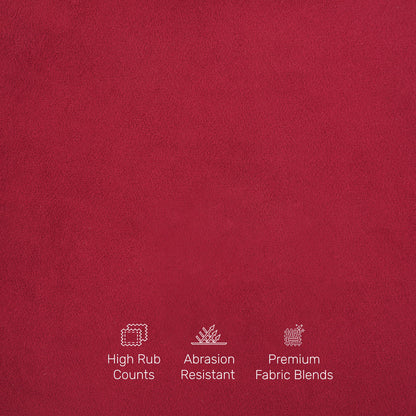 Velvet Pouffe in Ruby Red