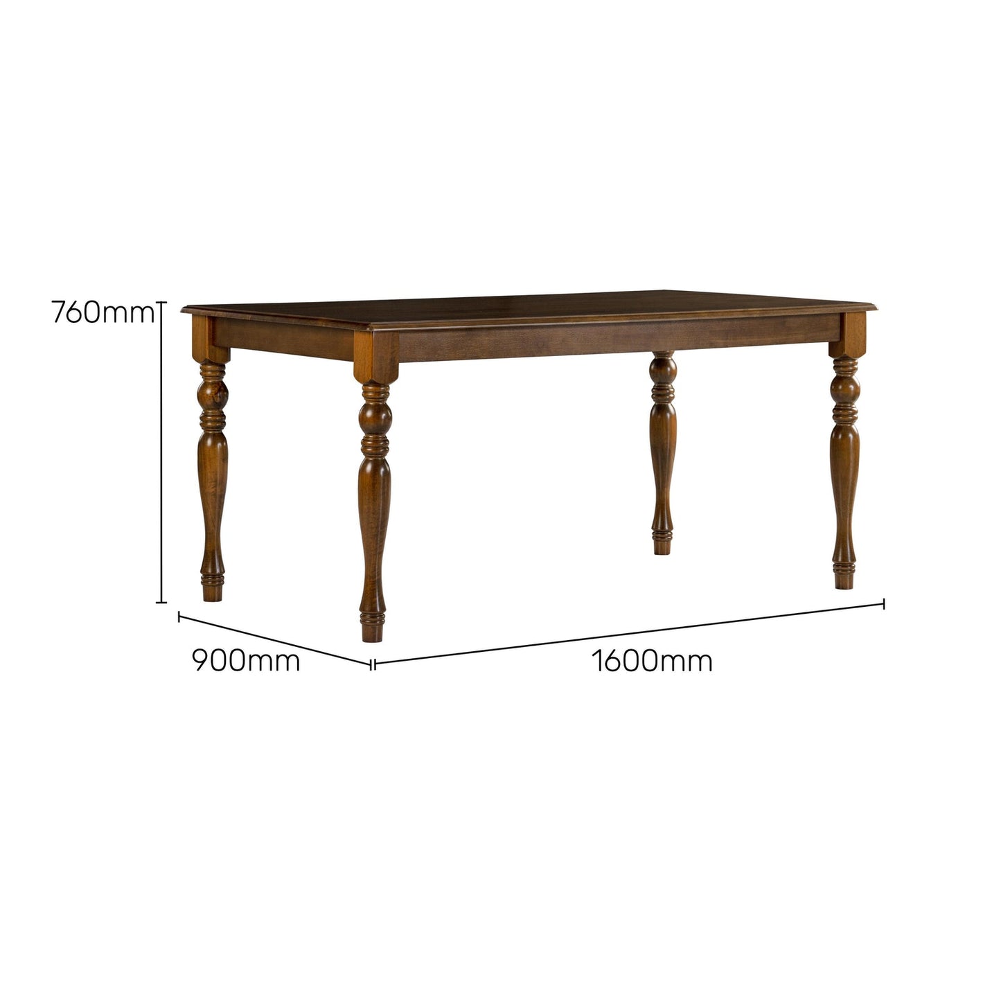 Solid Wood 6 Seater Dining Set in Burnished Oak Finish