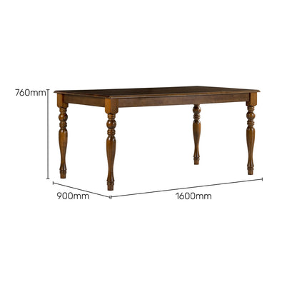 Solid Wood 6 Seater Dining Set in Burnished Oak Finish