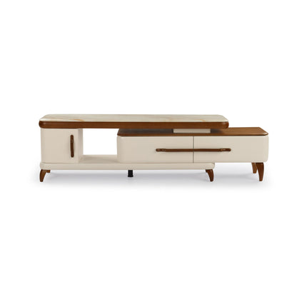 Extendable TV Unit with Marble Finished Top