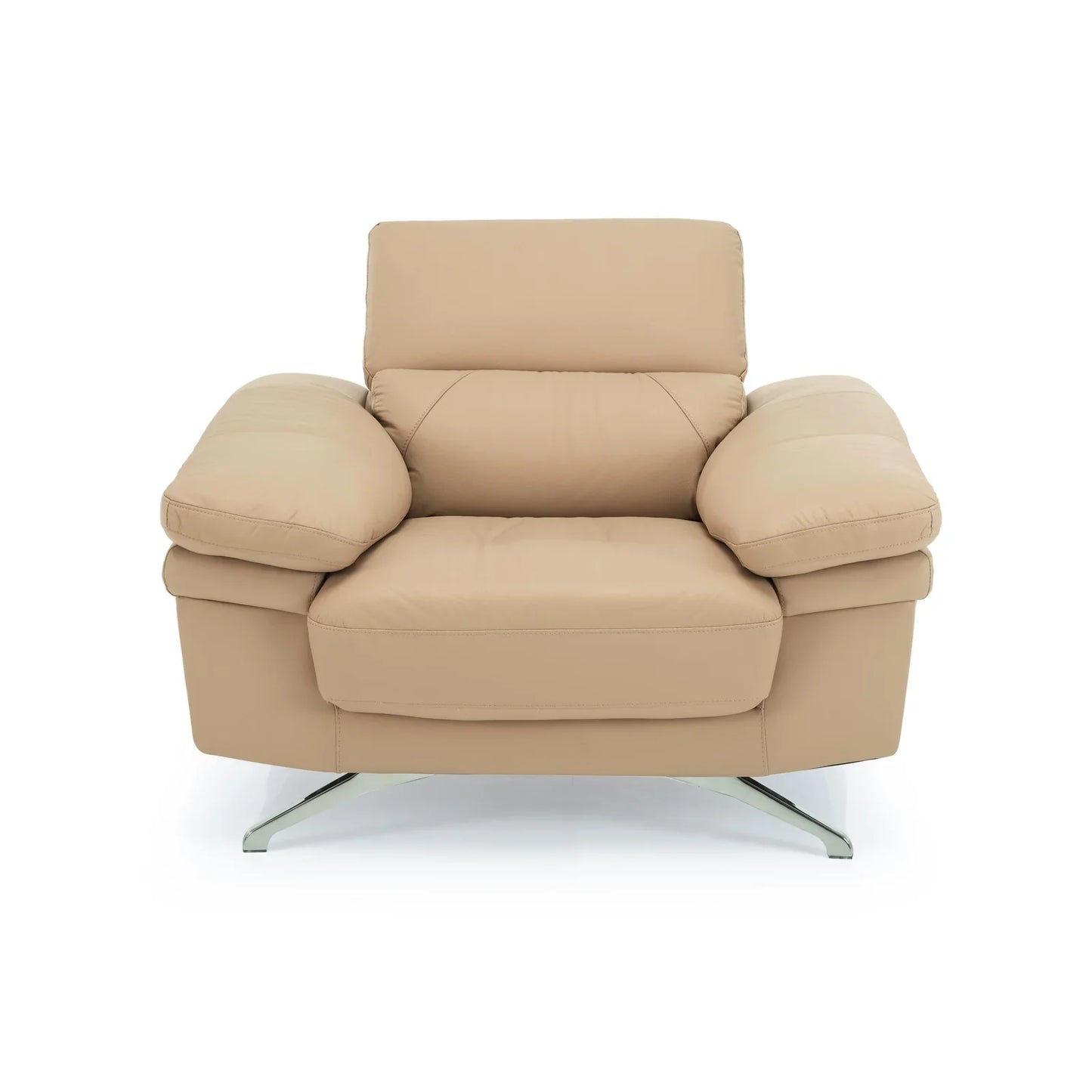 Leather 1 Seater Sofa with Adjustable Headrest