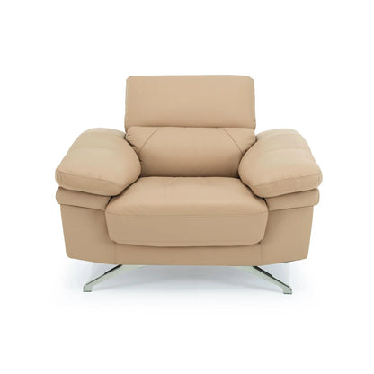 Leather 1 Seater Sofa with Adjustable Headrest
