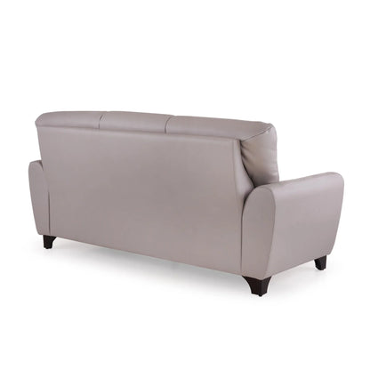 Leather 3 Seater Sofa in Light Grey