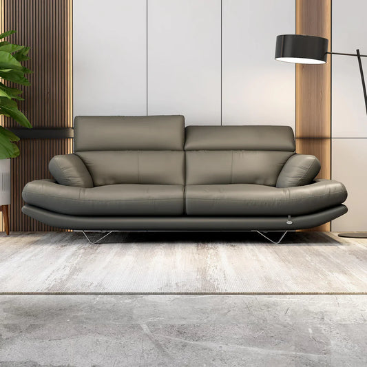 Leatherette 3 Seater Sofa with Adjustable Headrest