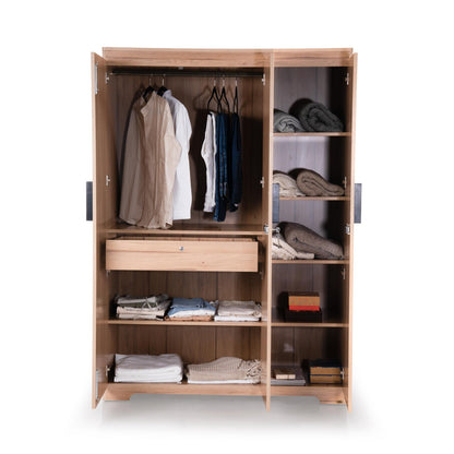 3 Door Wardrobe in Brentwood Oak Finish