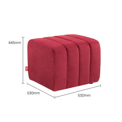Velvet Pouffe in Ruby Red