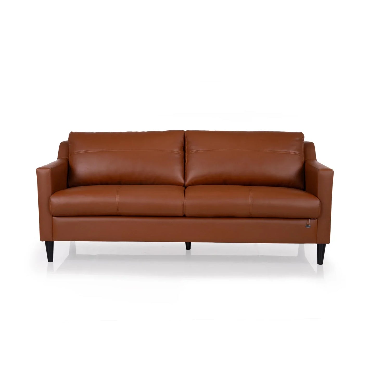 Leatherette 3 Seater Sofa in Cinnamon Brown