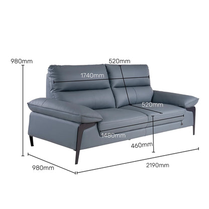 Leather 3 Seater Sofa in Light Blue