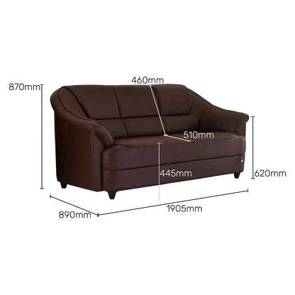 Leatherette 3 Seater Sofa in Cocoa Brown