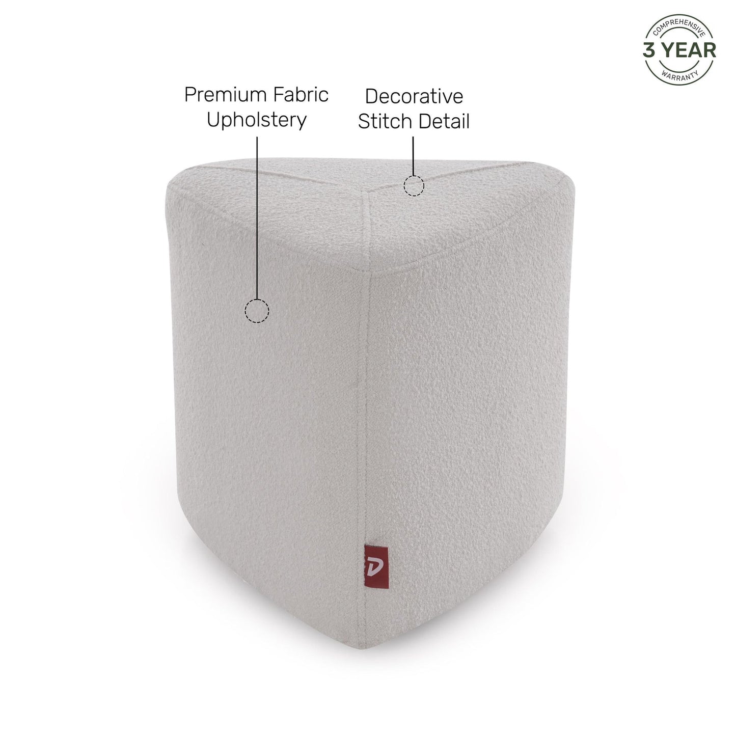 Boucle Pouffe in Daisy White