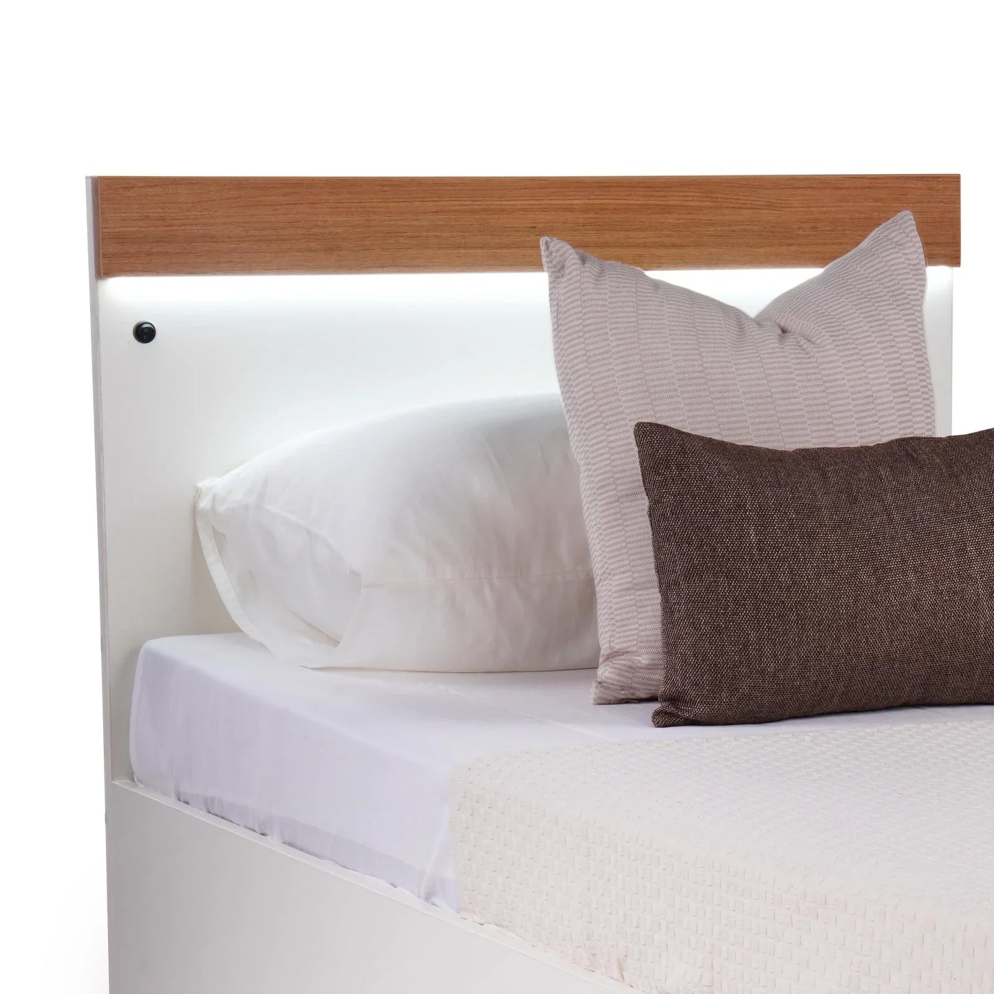Single Bed in Frosty White with LED Light