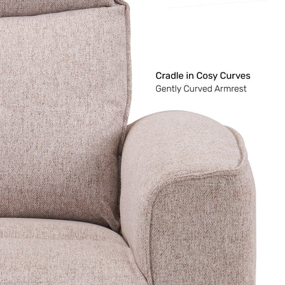 Tweed 3 Seater Reclining Sofa in Beige