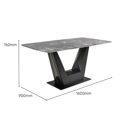 6 Seater Dining Set with Marble Finished Top