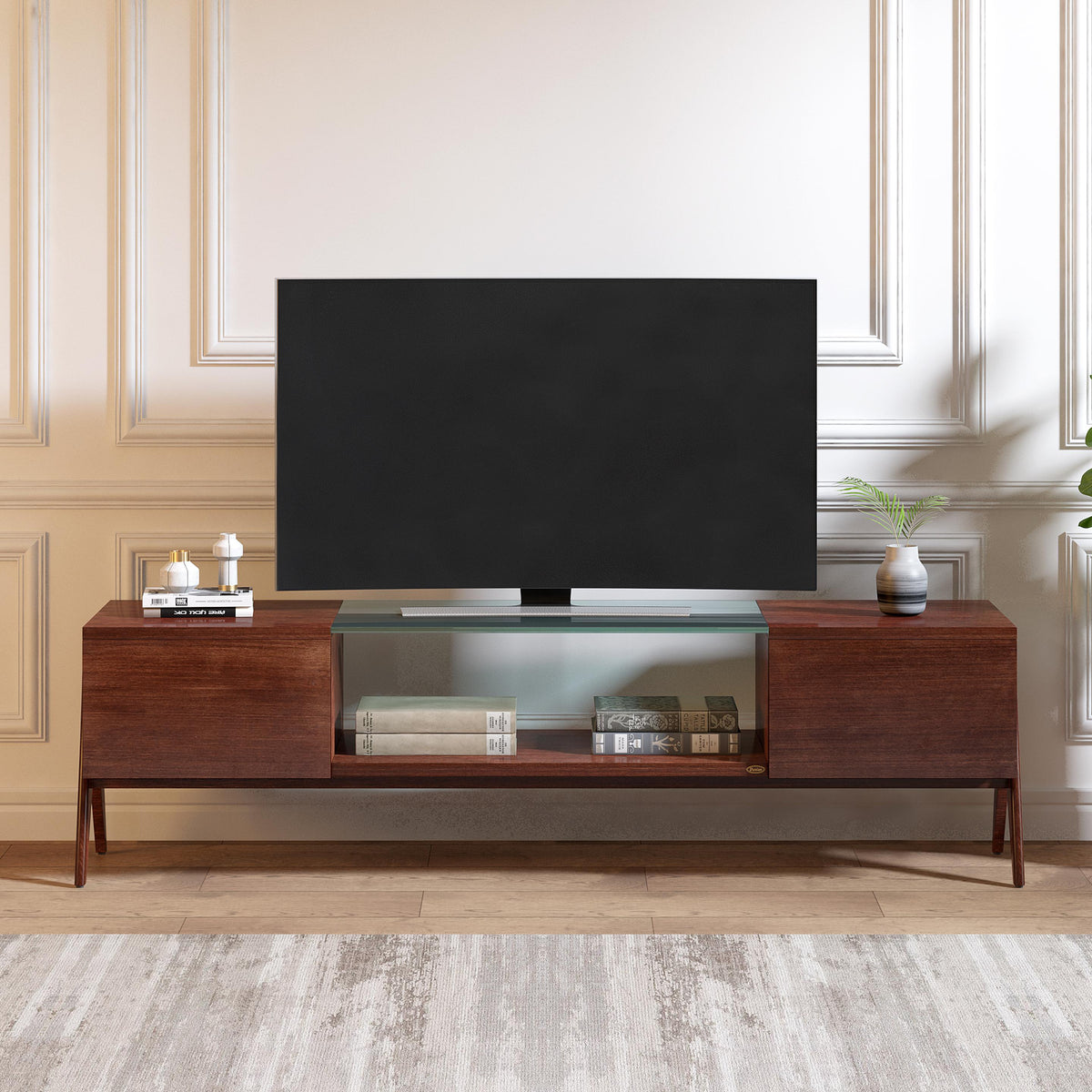 Veneer TV Unit in Dark Oak Finish