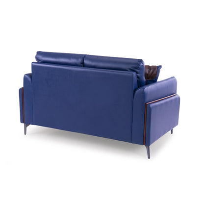 Leatherette 2 Seater Sofa in Galaxy Blue