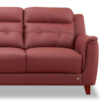 Leather 3 Seater Sofa in Brick Red