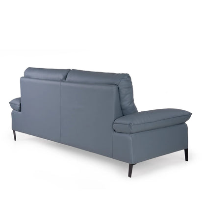 Leather 3 Seater Sofa in Light Blue