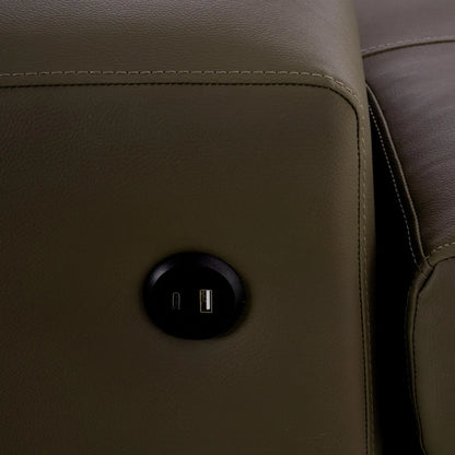 Leatherette Sectional Sofa with USB Port
