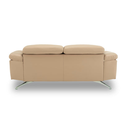 Leather 2 Seater Sofa with Adjustable Headrest