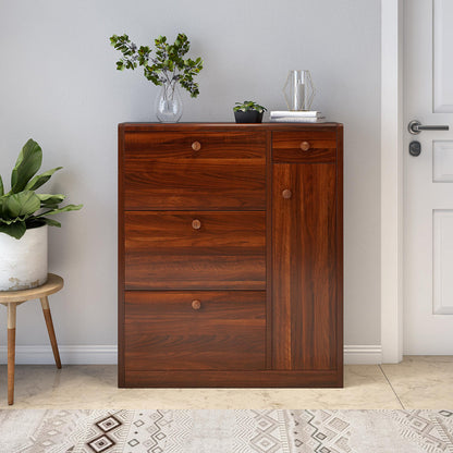 Shoe Cabinet with Pull-Down Foldable Drawers
