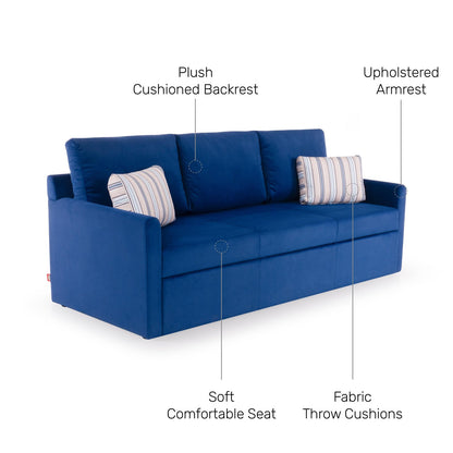Corduroy Sofa Cum Bed in Midnight Blue