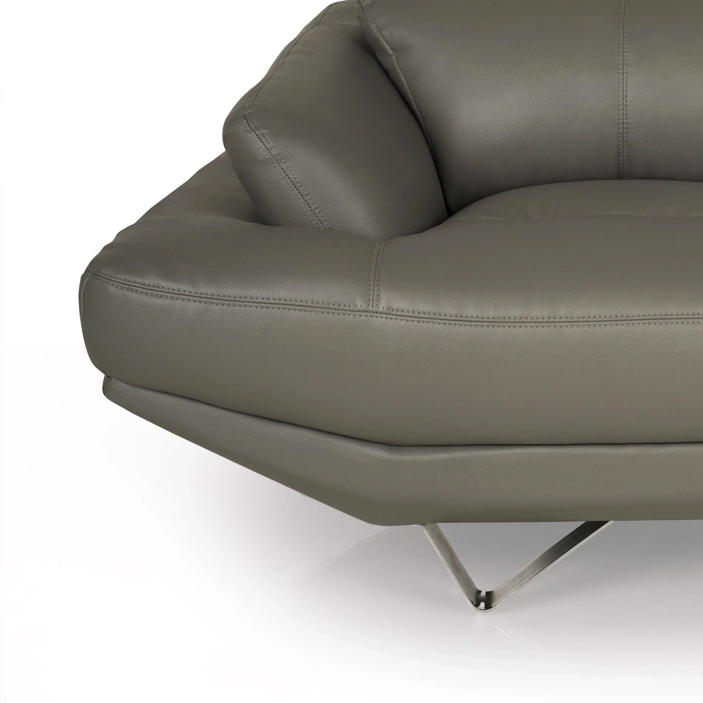 Leatherette L-Shape Sofa with Adjustable Headrest