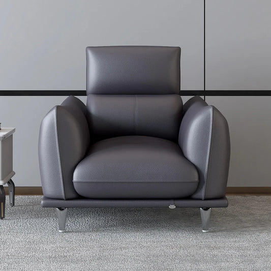 Leather 1 Seater Sofa with Adjustable Headrest