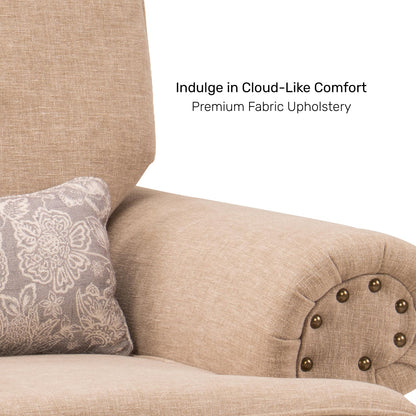 Linen 1 Seater Rolled Arms Sofa in Smokey Taupe