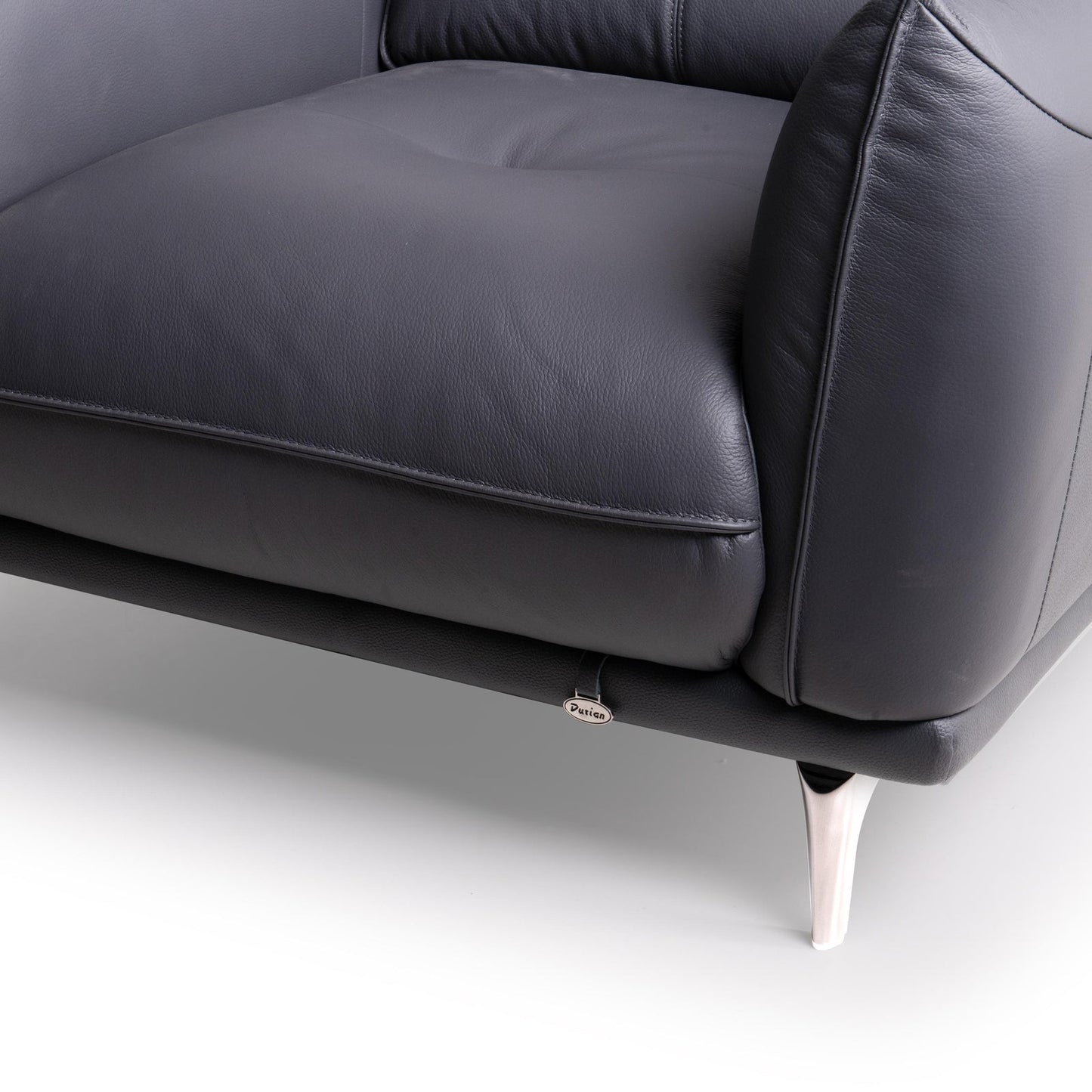 Leather 1 Seater Sofa with Adjustable Headrest