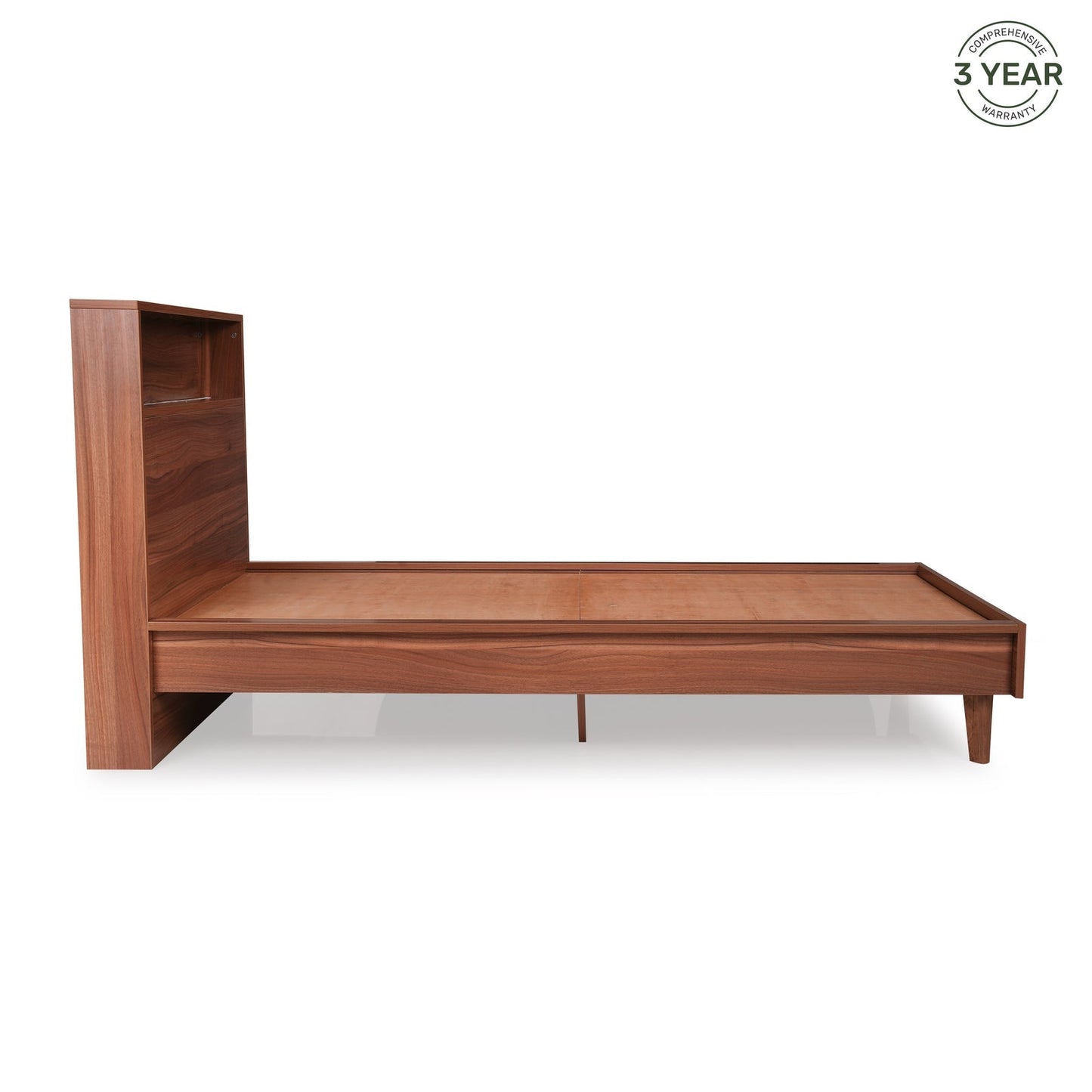 Single Bed in Walnut Finish with LED Light
