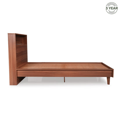 Single Bed in Walnut Finish with LED Light