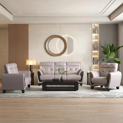 Leather 3 Seater Sofa in Light Grey