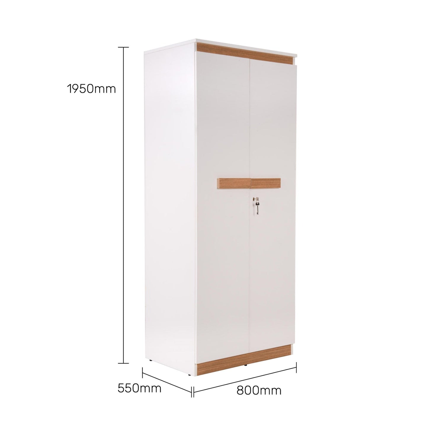 2 Door Wardrobe in Frosty White
