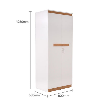 2 Door Wardrobe in Frosty White