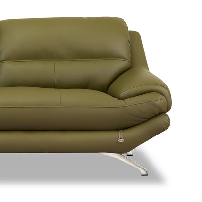 Leatherette 3 Seater Sofa in Olive Green