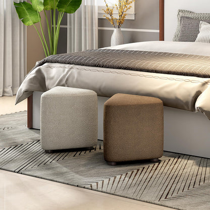 Boucle Pouffe in Daisy White