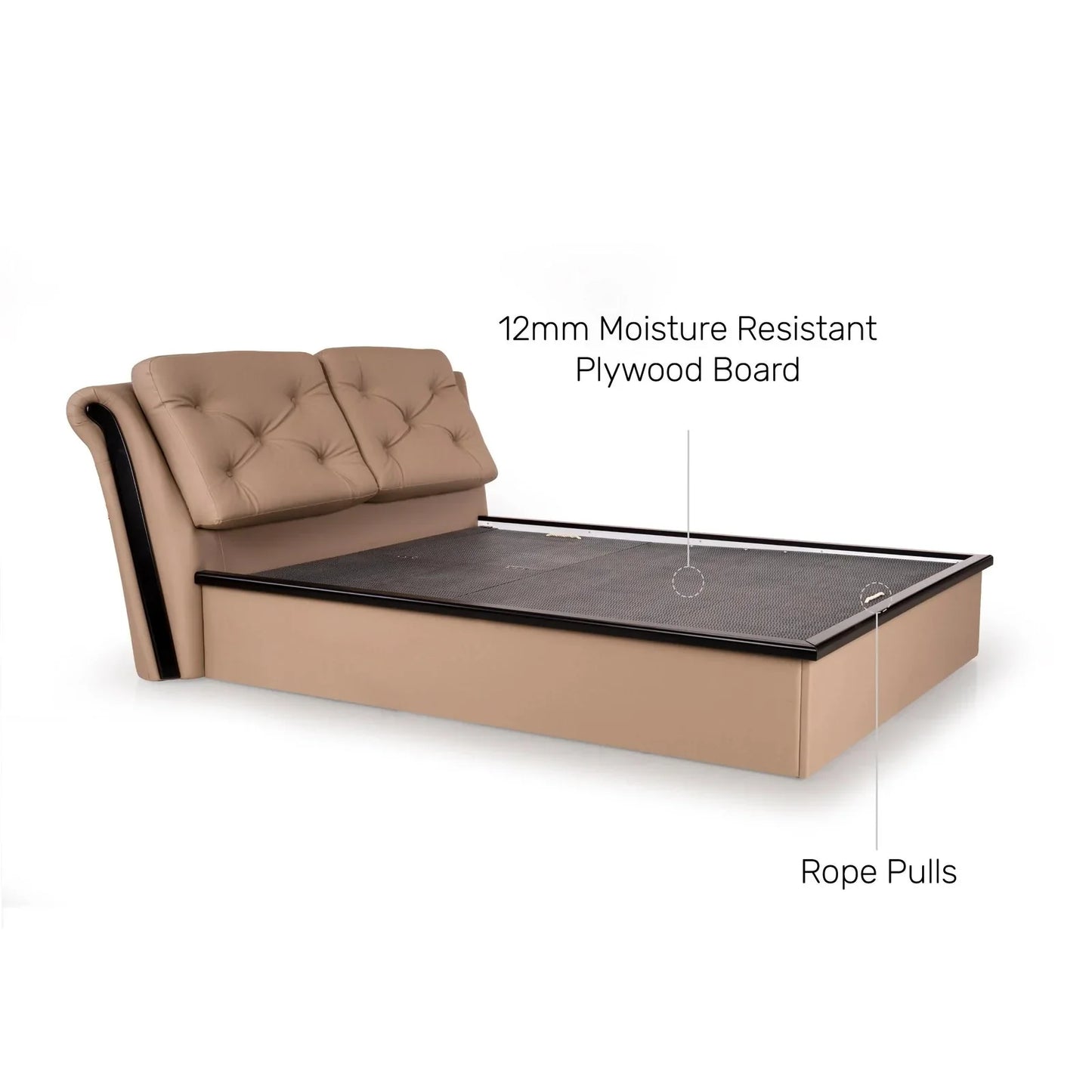 Upholstered King Size Bed with Hydraulic Storage