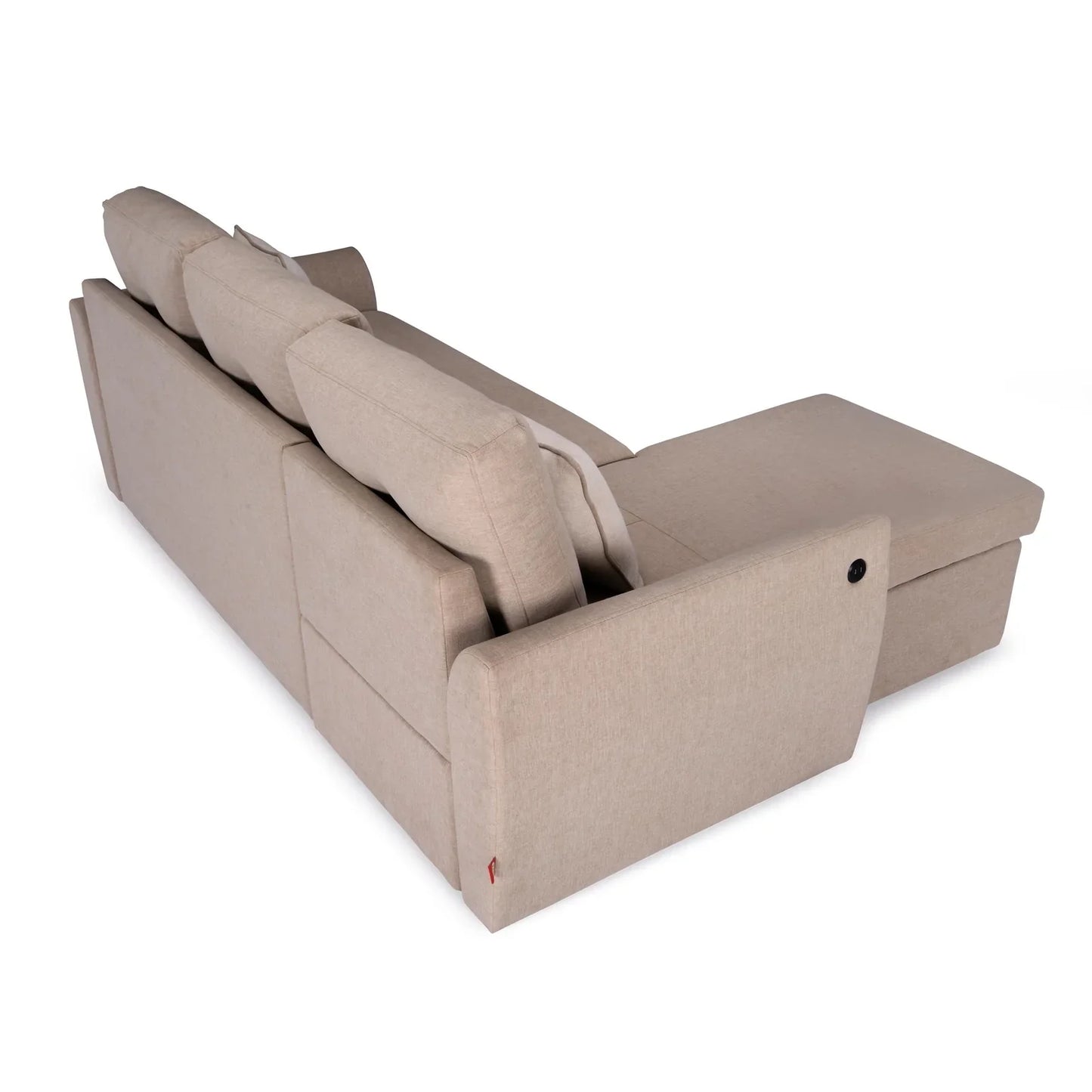 Fabric Sofa Cum Bed with Storage Chaise