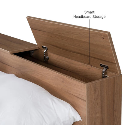 King Size Bed with Storage Headboard