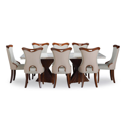 8 Seater Dining Set with Marble Finished Top
