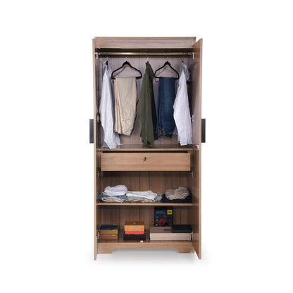 2 Door Wardrobe in Brentwood Oak Finish