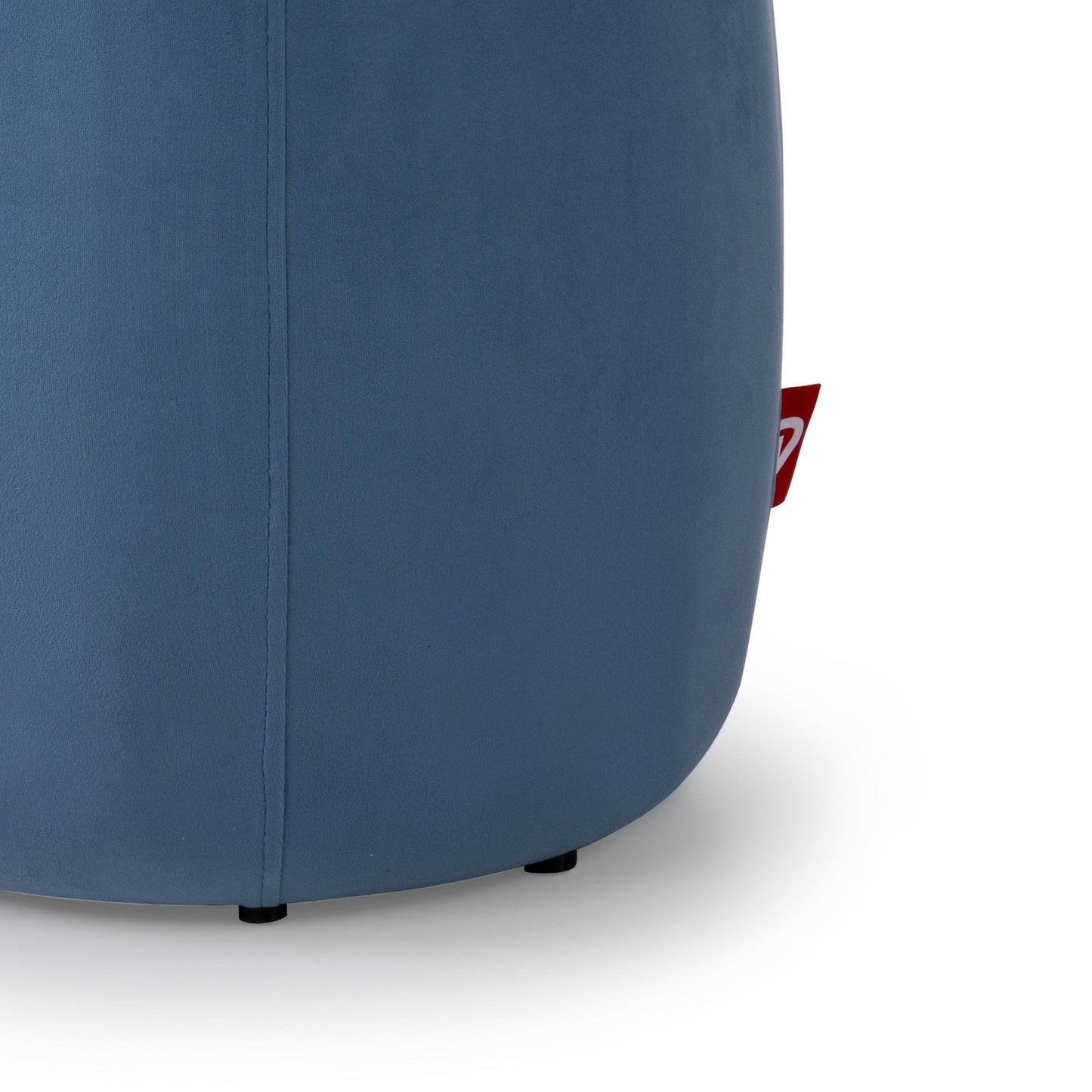 Velvet Round Ottoman in Orchid Blue